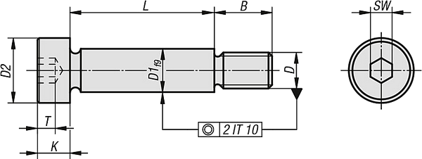 Śruby pasowane K0705 z nasadką podobne do DIN ISO 7379